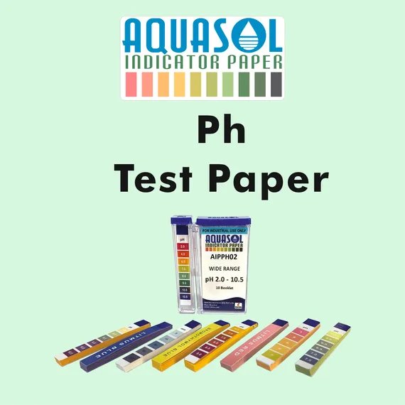 AQUASOL PH Test Paper PH 8.0 - 10.5 (10 Booklets of 20 Leaf Each in Kangaroo Pack) AIPPH08