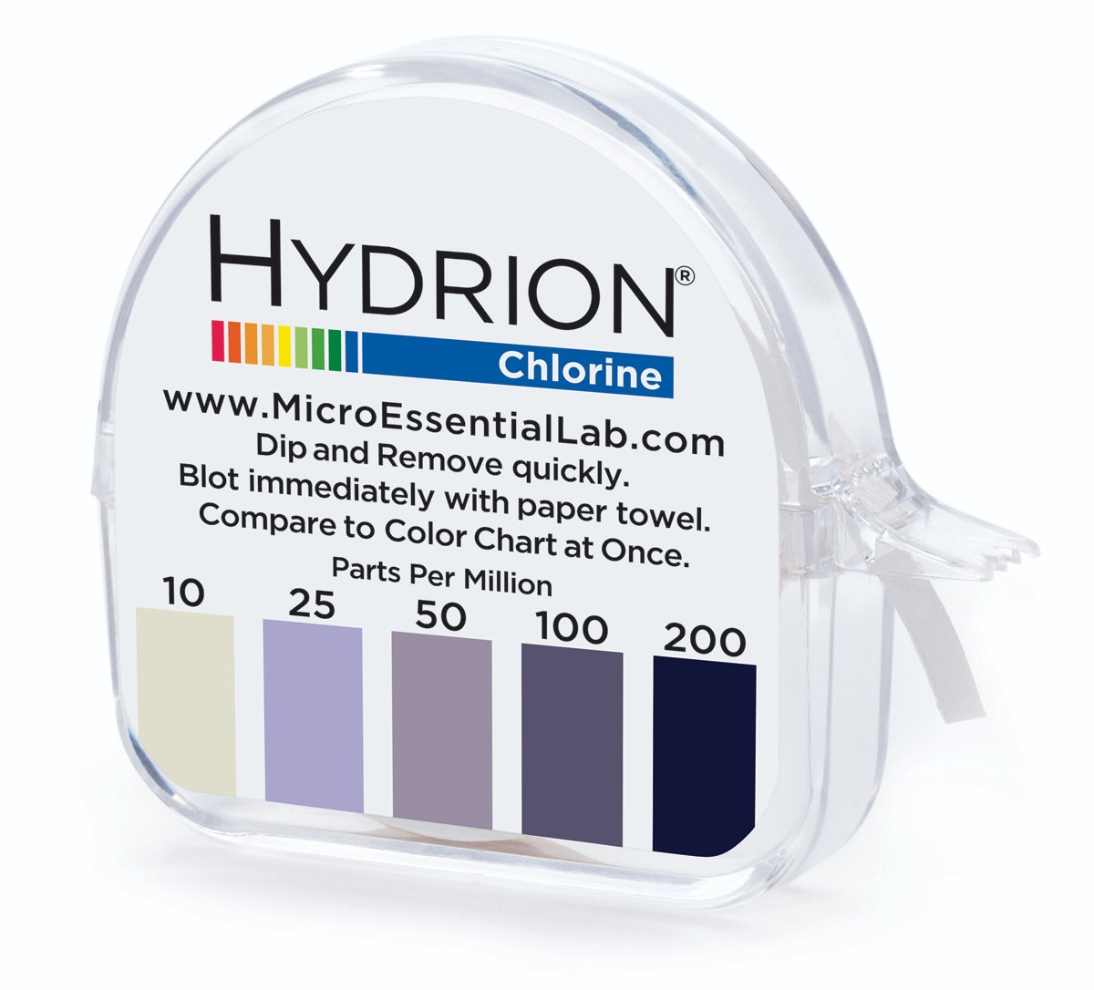 Hydrion Chlorine Dispenser 10-200ppm (Chlorine Test Paper) 15Mtr Roll 200Tests, (CM-240)