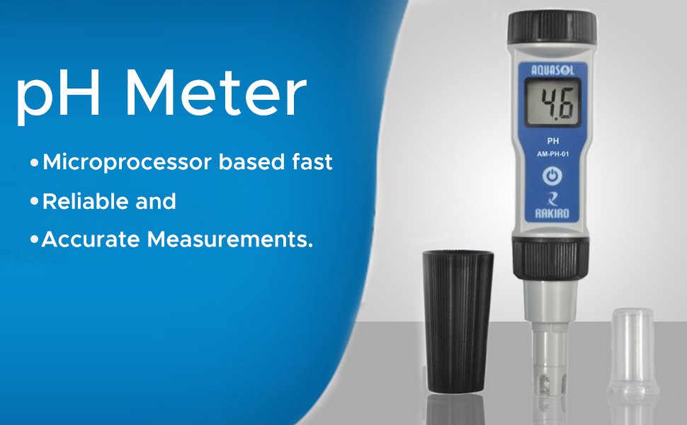 AQUASOL DIGITAL Handheld PH Meter With Calibration solution, Range: 1-14PH, Waterproof, AMPH01