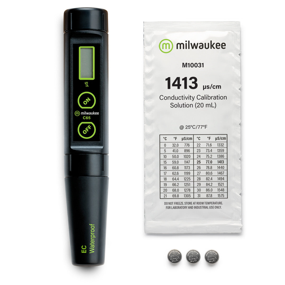 MILWAUKEE C65 WATERPROOF Conductivity (EC) Meter, PORTABLE 0-1999US/CM