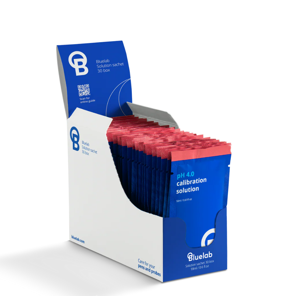 Bluelab Solution Sachet PH 4, 30sachets box - Calibration & Storage Range PH418B
